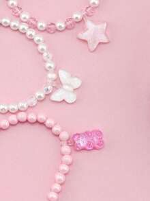 Set de 8 pulseras de cuentas de colores hechas a mano con mariposas y estrellas, accesorios dulces y versátiles, joyería de pulsera - Conjunto de mariposa y estrella - Ver 3