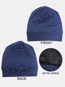 1pc Women's Satin Lined Sleep Cap/Hair Bonnet, Suitable For Daily Use - Multicolor - View 7