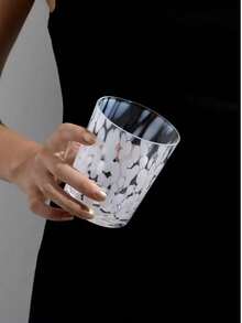 1 chiếc cốc thủy tinh in họa tiết mực loang màu, độc đáo, sáng tạo, chất lượng cao, thích hợp đựng cà phê latte/sữa/nước ép, dùng trong nhà hàng, phòng khách, quán cà phê, tiệc tùng. - trắng - Xem 3