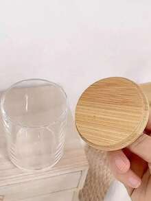Bamboo Lid Acrylic Cotton Swab Cotton Pad Storage Box (Transparent Acrylic) - Multicolor - View 2