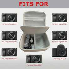 ALKOO 相機保護套適用於 Alpha ZV-E10 Alpha A6400/ A6700/ A6100/ A6000/ A6600/ A6500 無反數位相機，附肩帶旅行包(僅含盒裝) - 灰色 - 查看 3