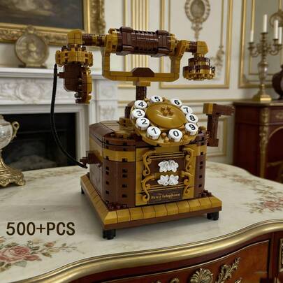500+ Stücke Vintage Handy Modell Bauklötze, ABS Material, Retro Stil Heimdekoration, Kamera Modell, Kleine Partikel Bauklötze zum Zusammenbauen, Geschenk für Männer und Frauen, Sammlerstück
