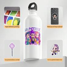 50pcs K-POP Girl Group Cartoon Stickers - 50pcs Waterproof Cute Chibi Character Stickers Suitable For Water Bottles, Laptops, Skateboards, Phone Cases And Diaries, Perfect Gift For K-POP Fans, Teenagers And Girls - Multicolor - View 3