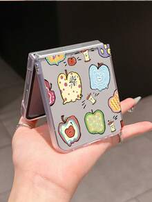 1件装时尚简约磨砂PC材质，简约可爱，融合多种不对称苹果元素，可折叠保护手机，防止跌落，适用于：三星Galaxy Zflip 3/Zflip 4/Zflip 5/Zflip 6/Zflip 7/ Find N3 Flip/ Razr 50 Ultra/ Razr 60 Ultra/ 60/ Razr 50/小米MIX Flip/Galaxy Z Flip7 FE - 無色 - 查看 2