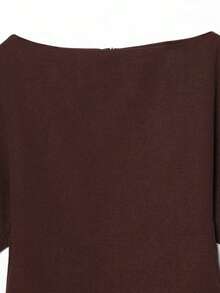 DEEKA Women's Fashionable Bubble Sleeve Casual Top, European And American Style, Spring/Summer - Brown - View 5