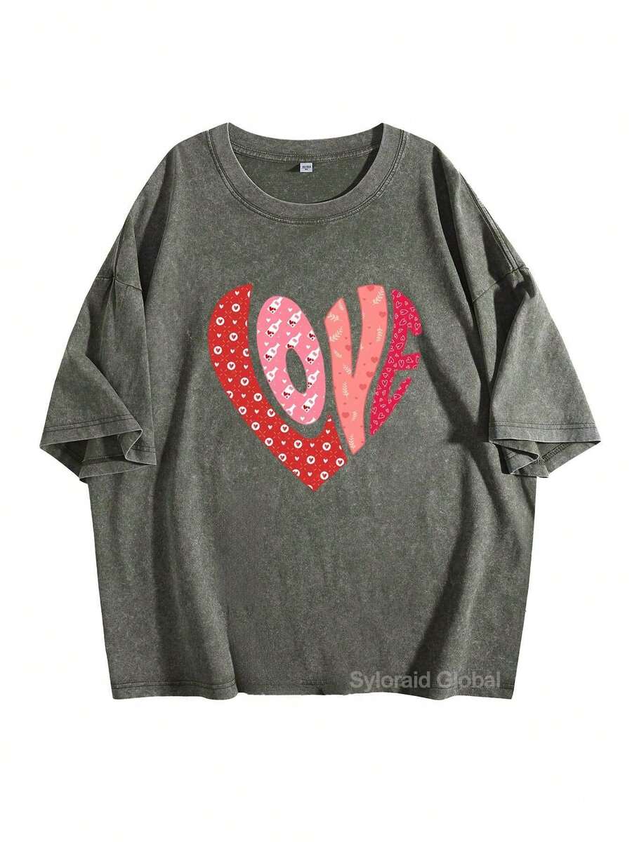 Jesus Healing Christian Printed T-Shirt, 1 Piece, 230g Washed, High-Quality Wax Printed Cotton Retro Fashion Brand T-Shirt, Suitable For Summer T-Shirt With A Certain Thickness, Holiday Gift - Unisex Plus Size Top-Valentine Gift - 綠色1 - 查看 1