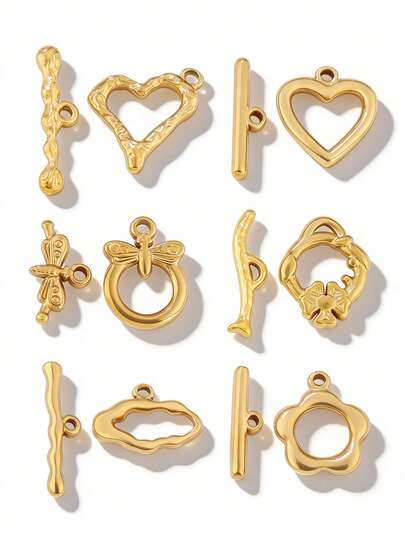 3套不锈钢心形OT扣，用于DIY珠宝制作，项链连接器，手链项链挂钩配件