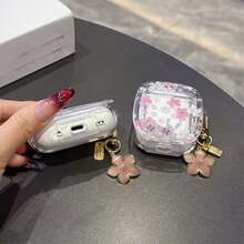 Floral Pattern Apple Wireless Earphone Anti-Drop Protective Case, Suitable Compatible With Apple Wireless Earphone Case, Scratch-Resistant And Anti-Fall - Dusty Purple - View 3