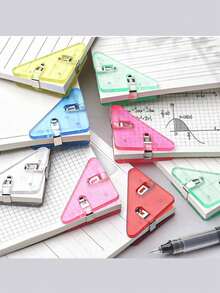 1/3/5 chiếc kẹp nhựa trong suốt hình tam giác sáng tạo, kẹp đôi cho tập tin A4, đồ dùng văn phòng phẩm và trường học, quà tặng tựu trường. - A - Xem 3