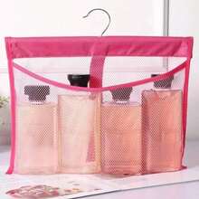 Connectable Wall-Mounted Mesh Bag, New Portable Multi-Purpose Mesh Hanging Bag, Foldable Bathroom Storage Bag Home Use - Gray - View 9