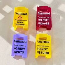 1pc Of Lady'S Over-Stimulated Warning Sign Hair Claw Clip, Please Do Not Approach Sign Hair Claw Hair Clip, Fun Yellow Hair Clip Is Suitable For Creating Thick, Flamboyant Styles - Multicolor - View 5