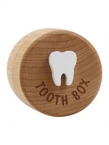 1pc Wooden Tooth Storage Box, Children's Toy, Round Wooden Box For Collecting And Preserving Children's Teeth, Gift For Boys And Girls, Tooth Box - Multicolor - View 22