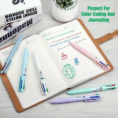 6pcs 0.5mm Multi-Color Ballpoint Pens | 4-In-1 Retractable Colorful Pens, Fine Tip, Cute Nurse Theme Design. Smooth Writing, Clear Colors, Suitable For Student Notes, Nurse Office Records, Hospital Rounds Marking, Daily Writing, Journaling And Office Use. High-Quality And Practical Medical/Nursing Stationery, Essential For Students And Professionals.