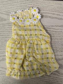 1pc LANGXINGCS Daisy Pattern Pet Dress, Polyester Soft Breathable Comfortable, Suitable For Small/Medium Dogs And Cats, All Seasons - Yellow - View 12