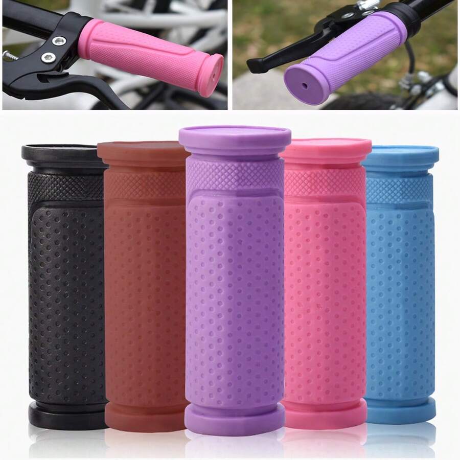 2pcs/1pair Anti-Slip Soft Rubber Handlebar Grips Balance Bike Scooter Bicycle Tricycle, Comfortable Non-Slip Handle Protective Cover Push Bike Handle Sleeve Protector - Multicolor - View 1