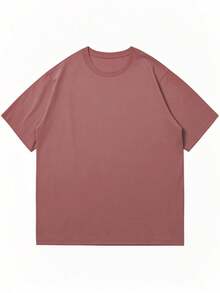 Kaos Lengan Pendek Polos Kasual Pria, Nyaman & Bernapas, Pakaian Musim Panas - Hot Pink - View 5