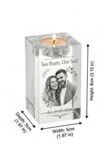 Custom Personalized Memorial Crystal Photo Block - 3D Portrait Engraved Keepsake With Timepiece Design - Sympathy Gift For Loss Of Loved One - Ideal For Remembrance Altar, Home Decor & Funeral Display - Multicolor - View 9
