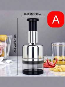 Stainless Steel Garlic Press, Suitable For Pressing Garlic, Vegetables, Onions, Nuts - Easy To Use, Mini Grinder, Kitchen Tool, Vegetable Slicer, Stainless Steel Construction, Applicable For The Kitchen, Parties, And Gatherings - Multicolor - View 6