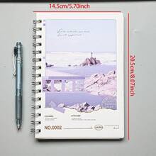 A5螺旋笔记本，66页，横格纸，加厚封面，办公用品，学生学习笔记本，烫金封面硬面笔记本 - A5 - 查看 8