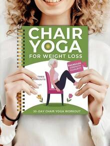 Guía de libro de yoga en silla de 30 días para personas mayores de 60 años, cuaderno espiral para mejorar la condición física - Multicolor - Ver 12