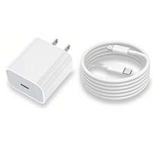 快速充电美规A/B型插头（110-127V）20W墙式充电器，苹果快速充电套装：USB-C电源适配器+200厘米USB-C转Lightning数据线，高速数据传输，兼容 14/13/12系列，春季礼物 - 美規A型插(110-127V) - 查看 11