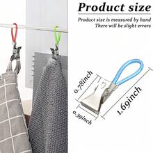 10pcs Towel Clips, Tea Towel Hook, Kitchen Towel Clips, Multi-Coloured Metal Hanging Kitchen Clips, For Kitchen, Cabinets And Bathrooms (5 Colours) - Multicolor - View 2