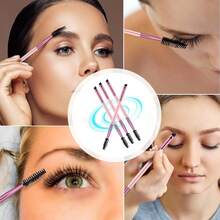 Dual-Ended Brow Brush, Eyebrow Brush, Angled Eye Brow And Spoolie Brushes, Shaping And Filling Eyebrows, Eyebrow Spoolie Brushes For Precise Brushing - Multicolor - View 11