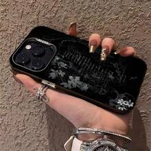 Estética monocromática de ángel gótico oscuro.funda de teléfono Fundas compatibles con ,Apple,VIVO,OPPO,,, y Honor.Fabricadas en silicona TPU,ofrecen protección contra golpes y caídas. - Negro - Ver 5