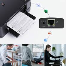 Servidor de impresión en red USB, adecuado para impresora USB, servidor de impresión compartida en red de área local, compatible con protocolo de impresión LPR, adaptador de servidor de impresión por computadora de 10/100Mbps, compatible con Windows, MacOS y sistemas superiores, sin necesidad de controlador - Tipo de Enchufe A USA (110-127V) - Ver 6