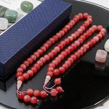 33/45pcs 10mm Red Stone Rosary Bracelet, Suitable For Women, Comes With Elegant Gift Box, Perfect Ramadan Gift - Pink - View 6