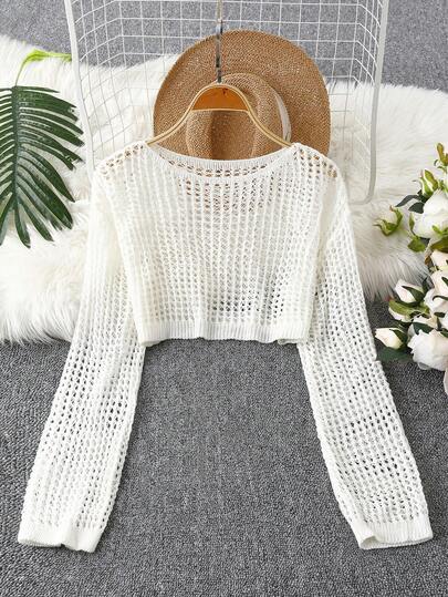Áo khoác ngoài dáng rộng, thoải mái, khoét lỗ, thích hợp cho nữ mùa xuân/hè, đi biển.