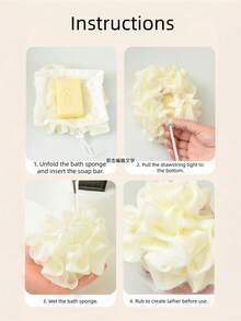 1pc/2pcs 2-In-1 Soap Saver Pouch & Shower Puff, Durable & Non-Shedding, Drawstring Design For Easy Soap Wrapping, Rich & Gentle Lather, Suitable For Adults & Kids, Practical For Home Bathing & Travel - Random Color - View 6