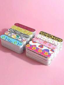 100/50/30/20/13/5/1pc Double-Sided Durable Portable Mini Nail File, Suitable For Natural Nails And Artificial Nails, Compact Colorful Design, Perfect For Manicure And Pedicure - Multicolor - View 12