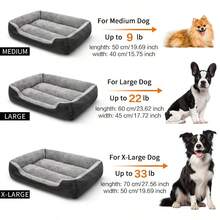 1pc Plush Pet Bed Sofa, Plush Comfort Dog House & Soft Cat Mat – Suitable For Living Room & Bedroom, Non-Slip, Easy To Clean & Machine Washable - 黑色 - 查看 6