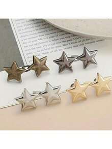 1 Pair/2 Pairs Star Shaped Denim Jeans Buttons, Waist Cincher, Adjustable Belt Buckle Set, Detachable Decorative Waist Belt Buckle Without Sewing And Tools, Suitable For Loose Jeans And Pants - Style 4 - View 15