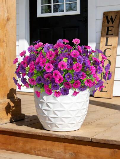 20pcs/10pcs Artificial Petunia Flowers, Outdoor Decor Suitable For Spring & Summer, Fake Plastic Floral Plants, UV-Resistant Faux Silk Petunia Flowers For Outdoor Patio, Porch, Home Decor, Wall Decor, Indoor Decoration (20pcs/10pcs/1pc)