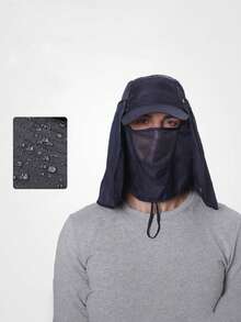 1件男女通用釣魚帽，附可拆卸面罩，寬簷快乾防曬棒球帽，登山帽，可調節抽繩，披肩式護頸水桶帽，透氣網眼後背，適合釣魚與戶外活動 - A - 查看 8