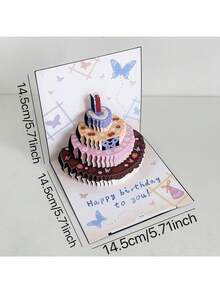 Thiệp chúc mừng sinh nhật hình bánh kem 3D, Thiệp quà tặng sinh nhật phong bì trang nhã, Thiệp chúc mừng sinh nhật hình bánh kem gấp sáng tạo. - Bộ - Xem 14