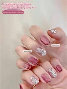 LED UV凝胶指甲油，全息闪粉效果，需浸泡固化，防脱落，闪亮美甲，适合居家DIY和美甲沙龙使用。 - 彩色 - 查看 7