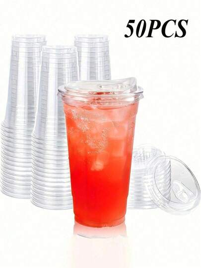 Cốc acrylic lớn trong suốt, chịu nhiệt, có thể tái sử dụng, kèm nắp - Lý tưởng cho đồ uống nóng và lạnh, cà phê đá, sinh tố, dã ngoại ngoài trời, tiệc sinh nhật, sử dụng hàng ngày - Đa năng, dễ vệ sinh.
