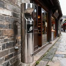 Ashtray, Waste Bin, Wall-Mounted Stainless Steel Container With Lock For Commercial Use In Hotels And Cafes - A - View 5
