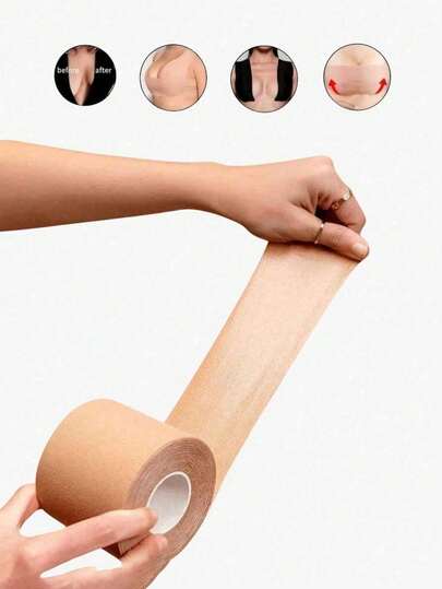 1 Cuộn Băng Ngực Co Giãn Vô Hình Chống Lộ Ngực, Nâng Nâng và Nâng Đỡ Vòng Một, Băng Dính Không Đường May Dùng Cho Thể Thao Và Hàng Ngày.