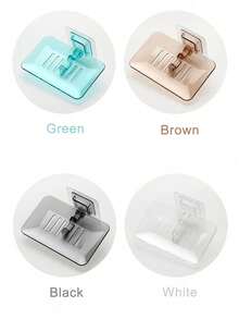 1pc Transparent Self-Adhesive Wall-Mounted Punch-Free Plastic Soap Dish For Bathroom - Multicolor - View 5