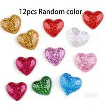 12 pièces/6 pièces/3 pièces Aimants réfrigérateur en forme de cœur brillants - Aimants de réfrigérateur pailletés convenant pour les tableaux blancs et les cuisines, décoration de bureau mignonne, cadeau de la Saint-Valentin pour elle, fournitures pour la maison - multicolore - Voir 7
