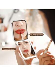 Túi đựng mỹ phẩm du lịch di động kèm gương trang điểm LED, gương trang điểm mini LED nhỏ gọn, gương trang điểm du lịch LED để bàn sạc USB 250mAh, gương trang điểm gấp gọn cho ký túc xá hoặc bàn trang điểm, chế độ chiếu sáng đơn - ánh sáng trắng, độ sáng có thể điều chỉnh, gương trang điểm gấp gọn di động sạc USB cho ký túc xá, du lịch, trang điểm, văn phòng và phòng ngủ - Món quà Giáng sinh và Halloween hoàn hảo cho gia đình và bạn bè - Nhiều màu - Xem 10