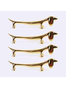 1 Set Aluminum Chopstick Holder - Lightweight Puppy & Deer Shaped Spoon Rest, Elegant Tableware Accessory, Suitable For Home And Hotel (Christmas Gift) - Multicolor - View 15