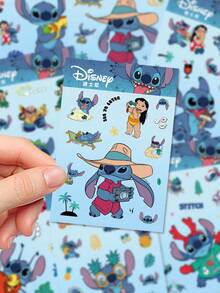 Disney 8张莉萝与史迪奇卡通贴纸，防水PVC卡通装饰贴纸，适用于行李箱、吉他、水瓶、手机壳、笔记本电脑、礼品等。 - 莉蘿與史迪奇 - 查看 8