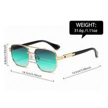 1 Pair Of Unisex Large-Frame Pilot Sunglasses, Alloy Material, UV400 Anti-Ultraviolet Retro Pilot-Style Sunglasses, Perfect For Street Snapshots - Multicolor - View 6