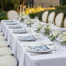 20/40/60张装，复古蓝白瓷花鸟扇形边印花一次性餐巾纸，复古中式/欧式田园风纸巾，适用于茶会、复古派对、家庭聚餐和花园聚会，花卉甜点餐巾纸 - 多色 - 查看 4