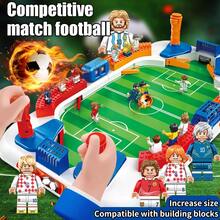 Juego de futbolín de mesa de tamaño grande de 55 cm, juego de fútbol de control manual para 2 jugadores con marcador y 12 figuras de jugadores, compatible con bloques de construcción, adecuado para juego entre padres e hijos, fiestas, ocio familiar, regalo de cumpleaños para niños y niñas - Multicolor - Ver 4